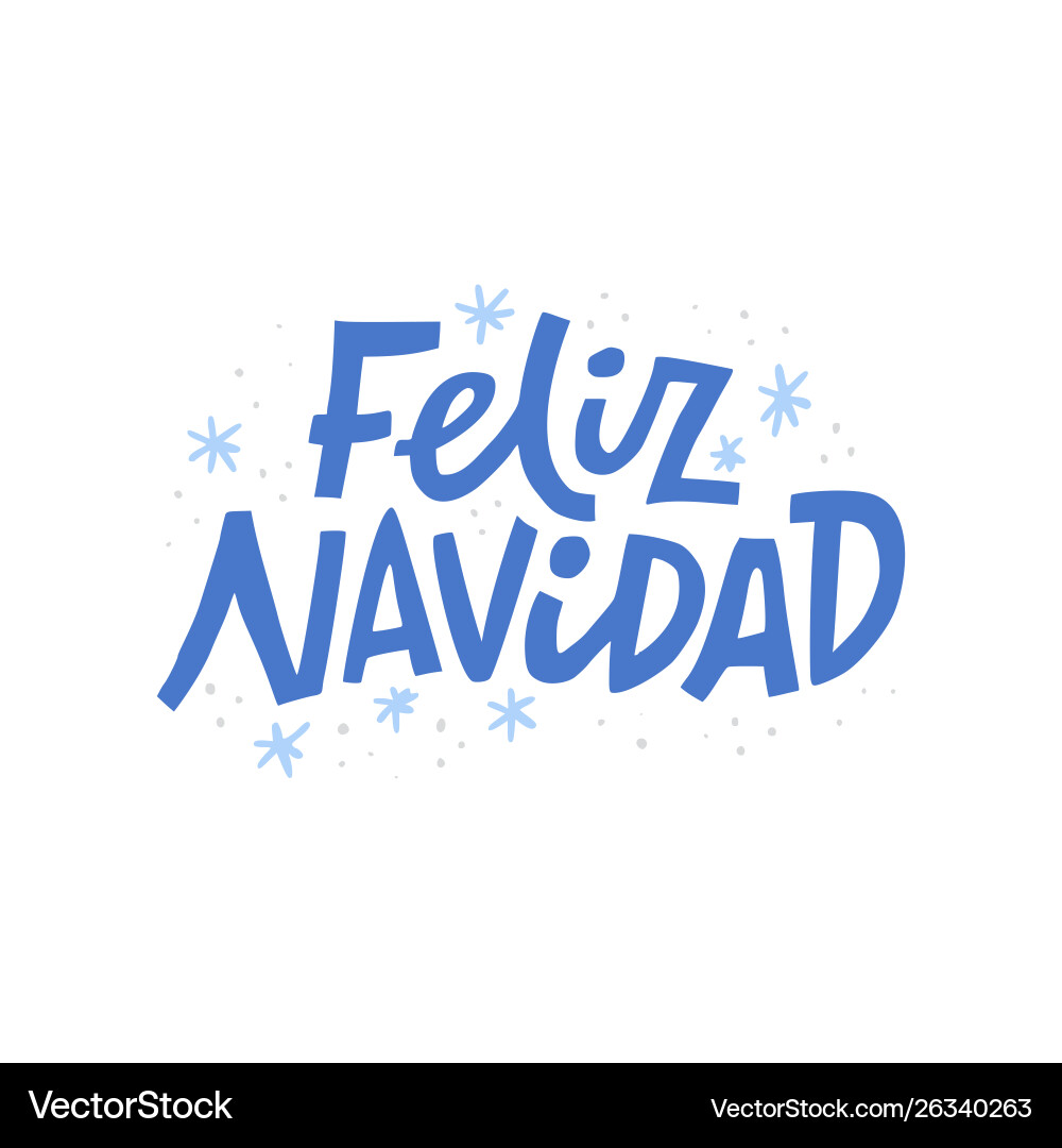 Feliz Navidad Hand Lettering – Royalty-Free Vector | VectorStock, image size:1000x1080