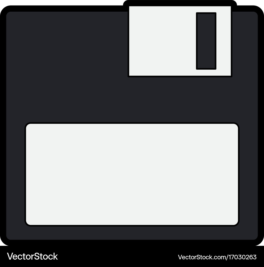 Floppy disk data device storage backup element vector image
