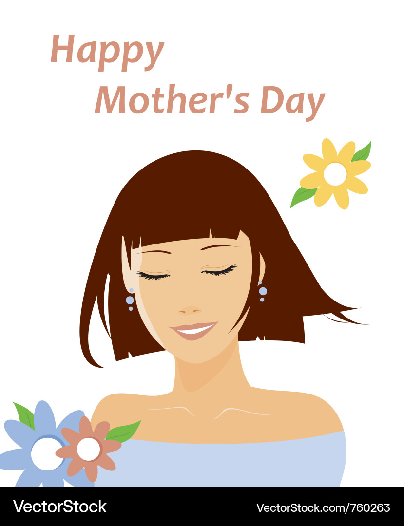 Floral Mothers Day Greeting Vector Image