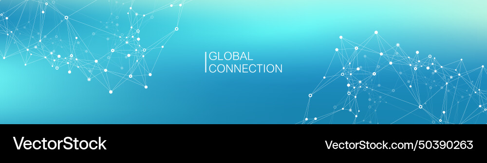 Global network connection banner design template vector image