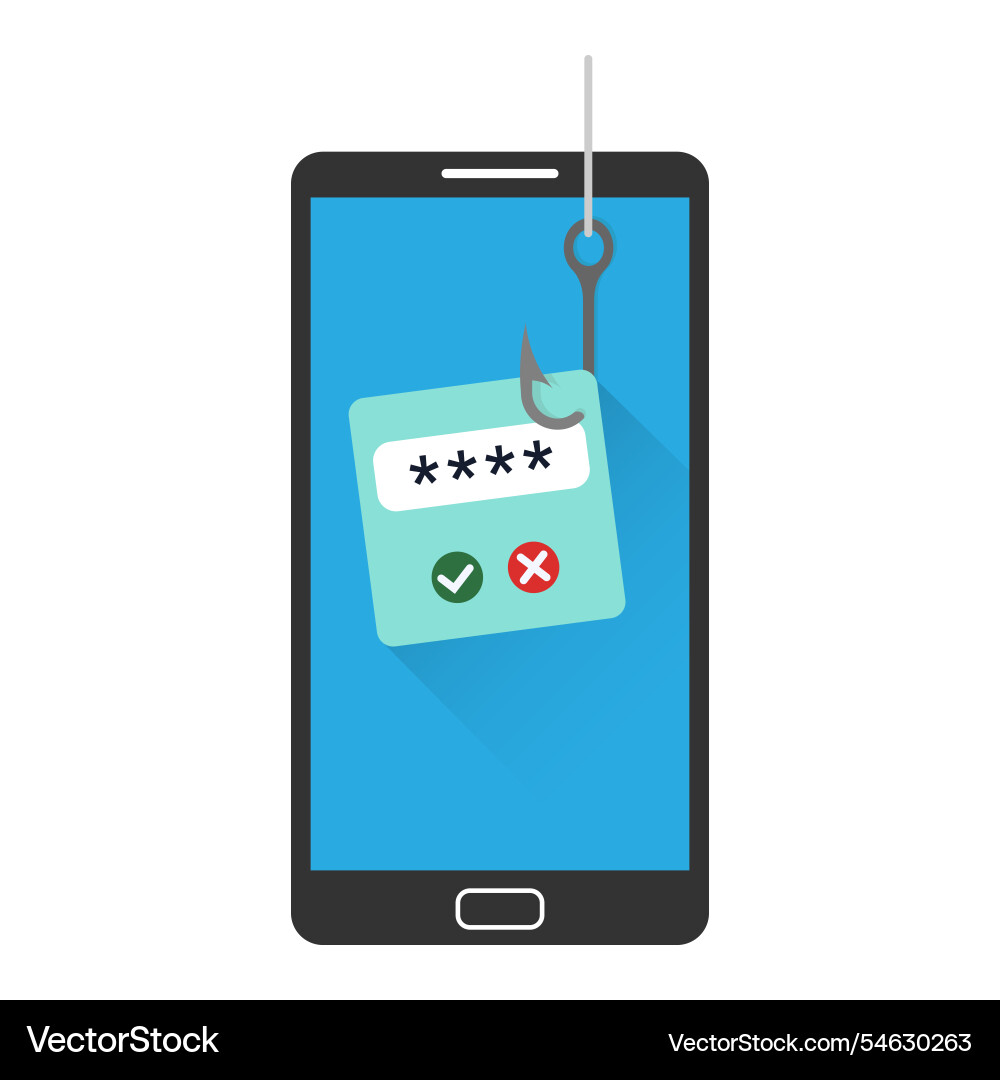 Hook catching a password input field vector image