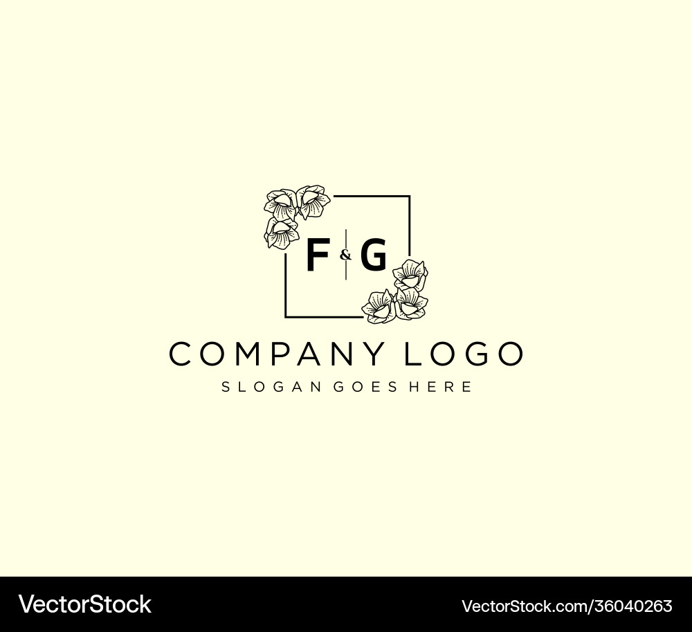 Initial fg letters botanical feminine logo Vector Image