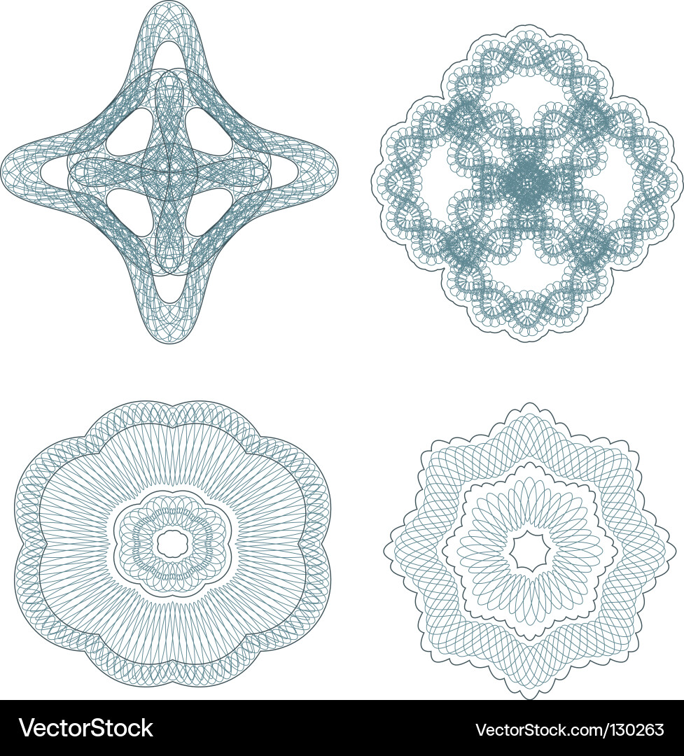Intricate Guilioche Patterns Vector Image