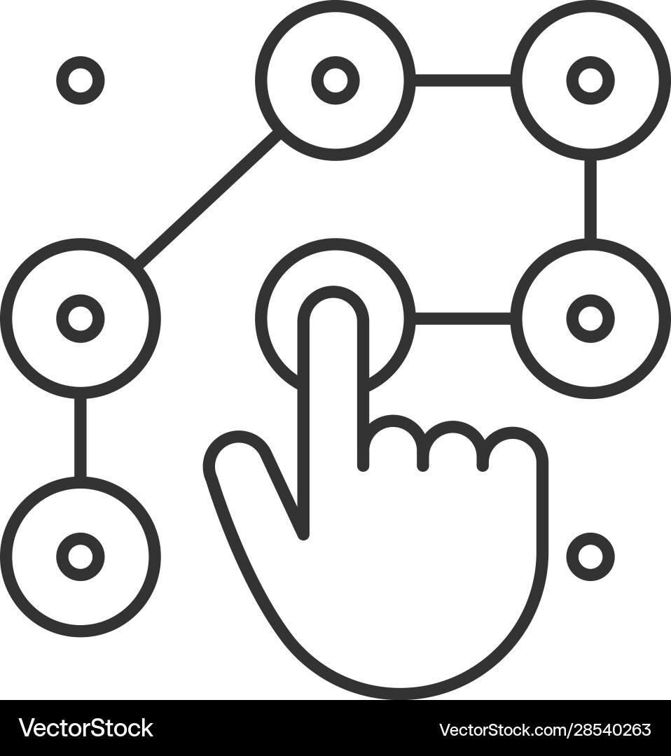 Lock pattern linear icon Lock pattern linear icon vector image
