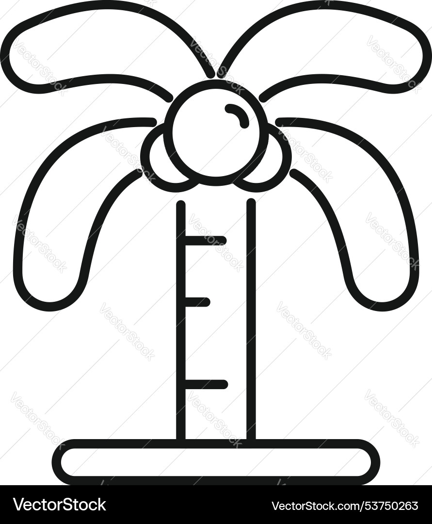 Minimalistic icon of a palm tree growing on tiny Vector Image