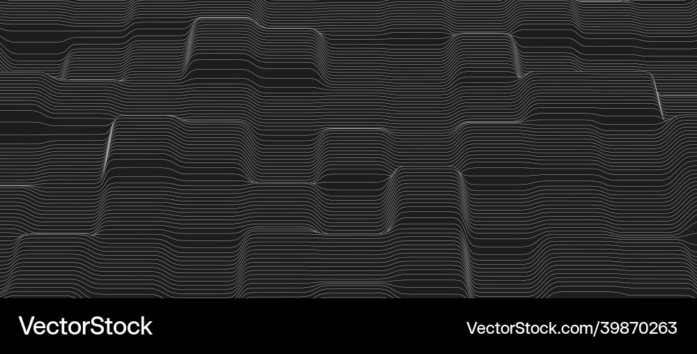 Monochrome sound line waves abstract background Vector Image