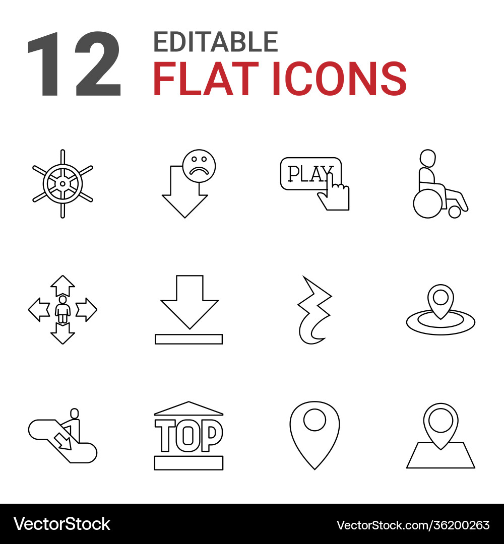 Navigation icons vector image
