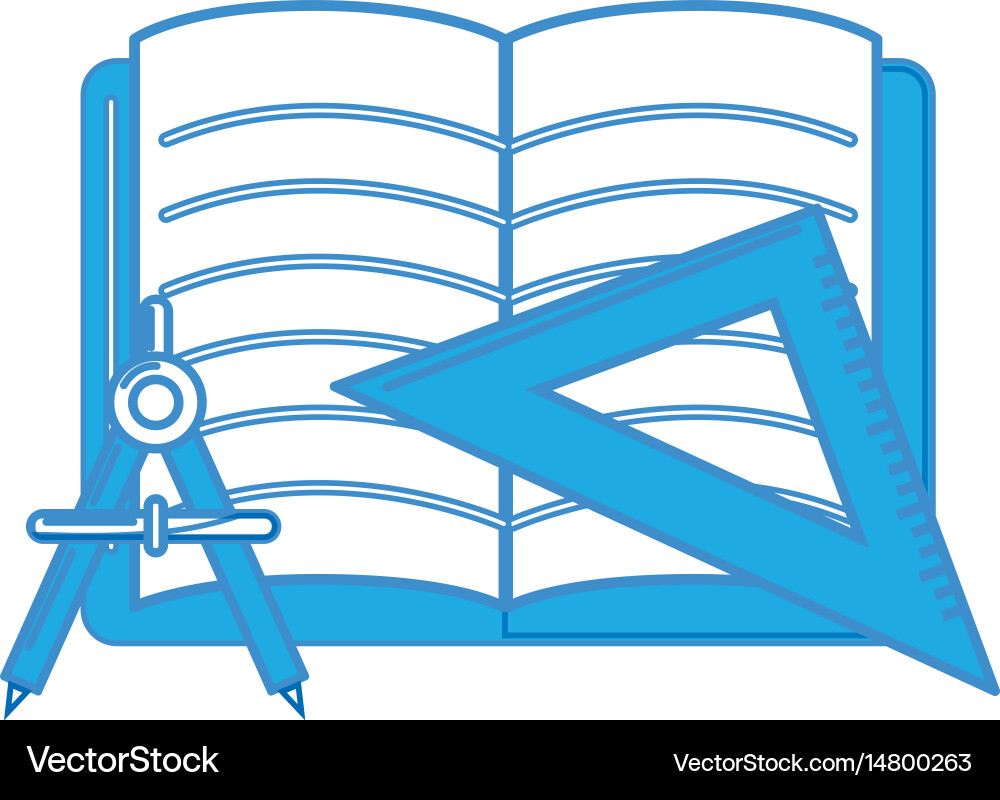 Open notebook with study tools icon vector image
