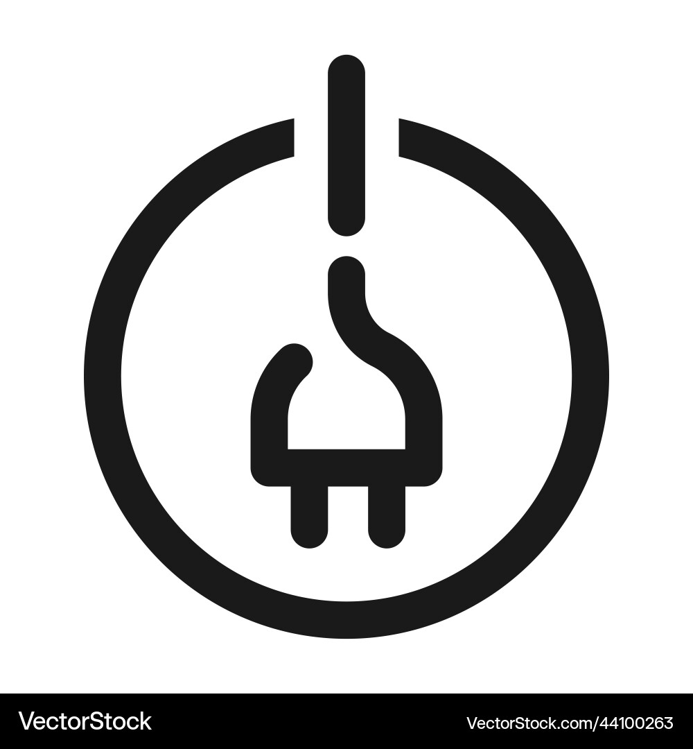Plug or power button on and off line icon Plug or power button on and off line icon vector image
