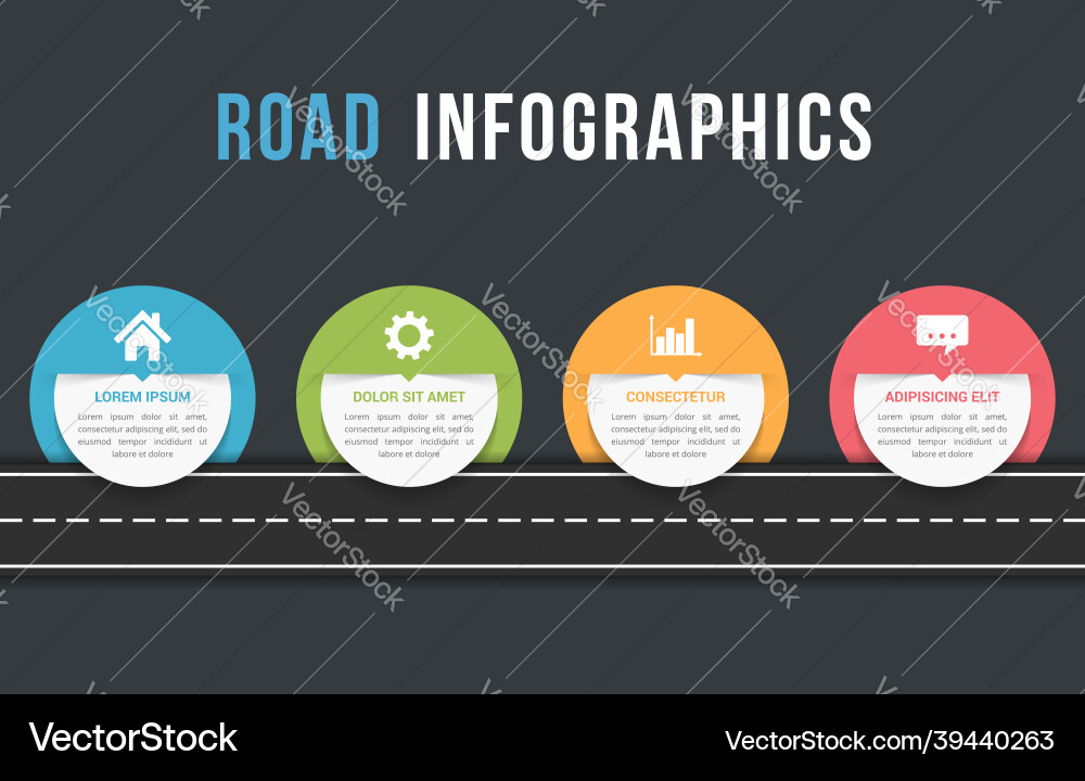 Road infographics vector image