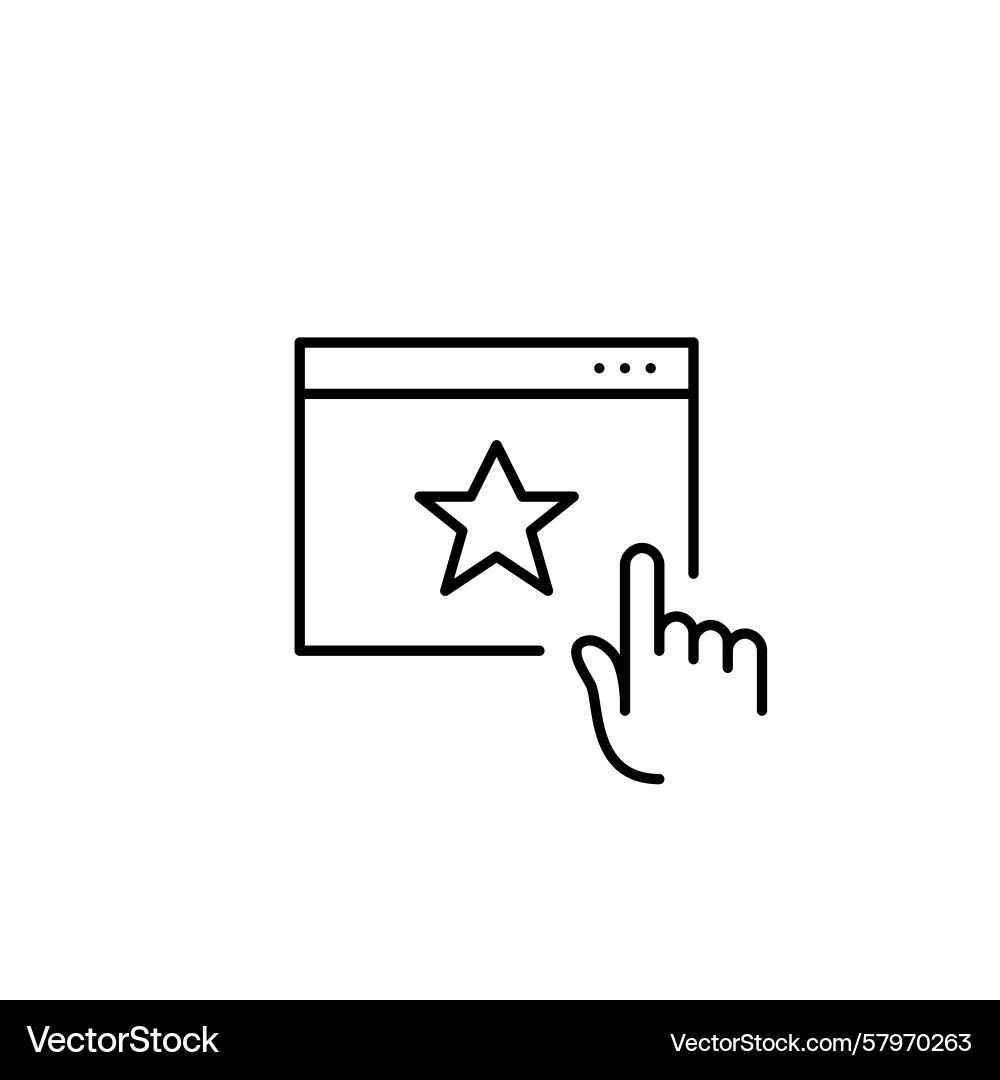 Star on web page and finger click rating vip Vector Image