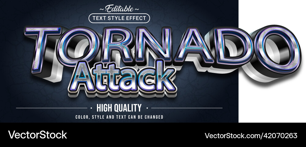 Tornado Text Effect - Editable Style vector image