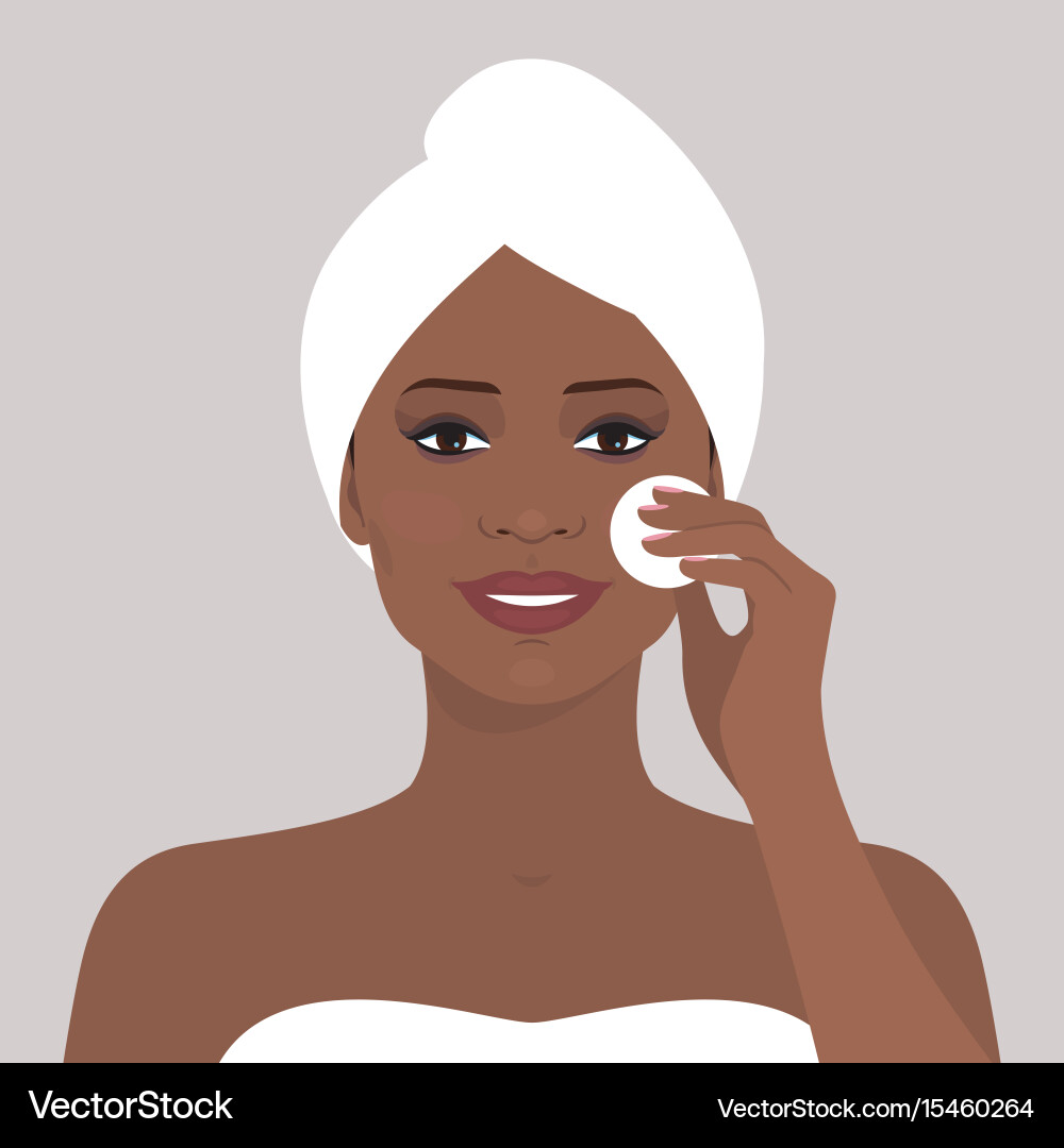 African Woman Facial Care vector image