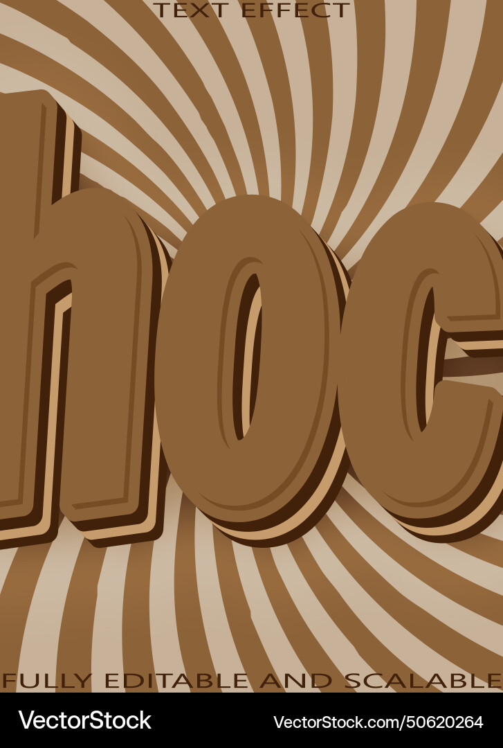 Choco editable text effect 3 dimension emboss Choco editable text effect 3 dimension emboss Vector Image