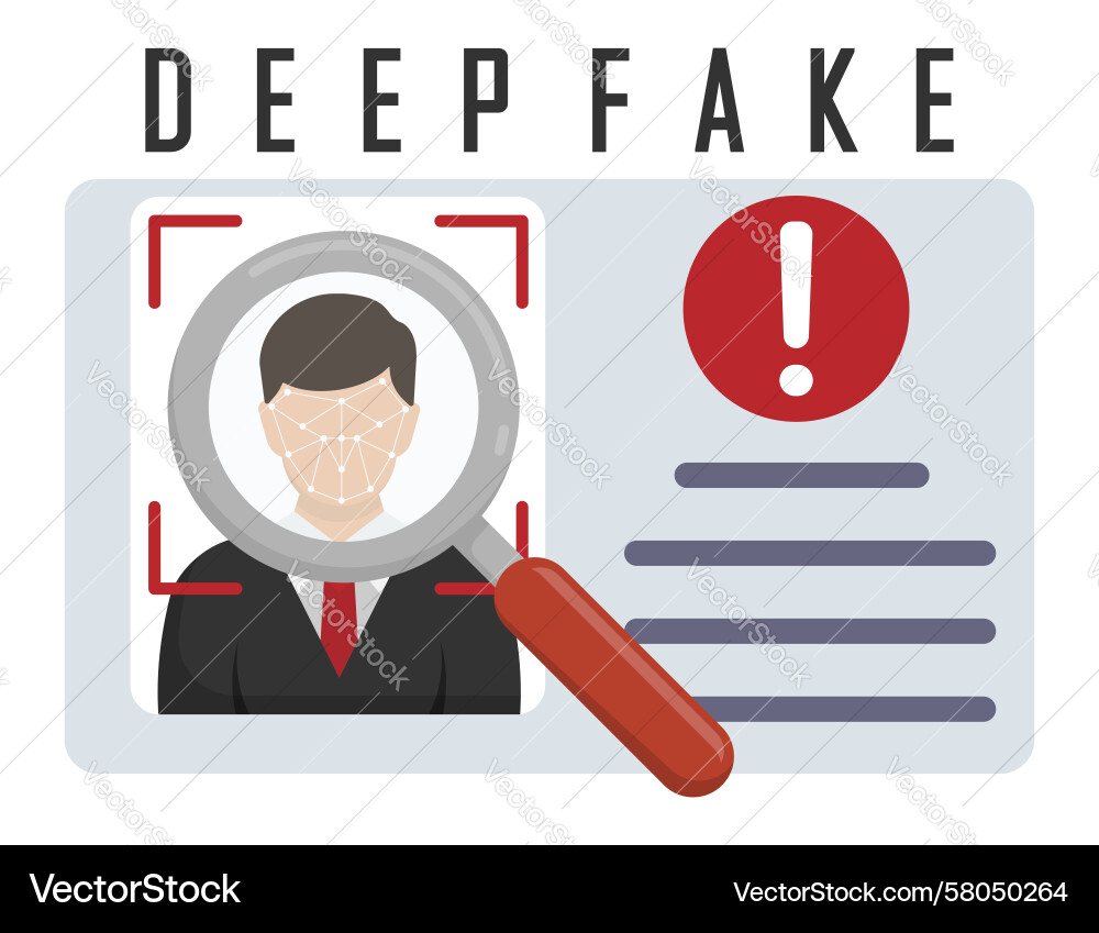 Deepfake Identity Detection Vector Image
