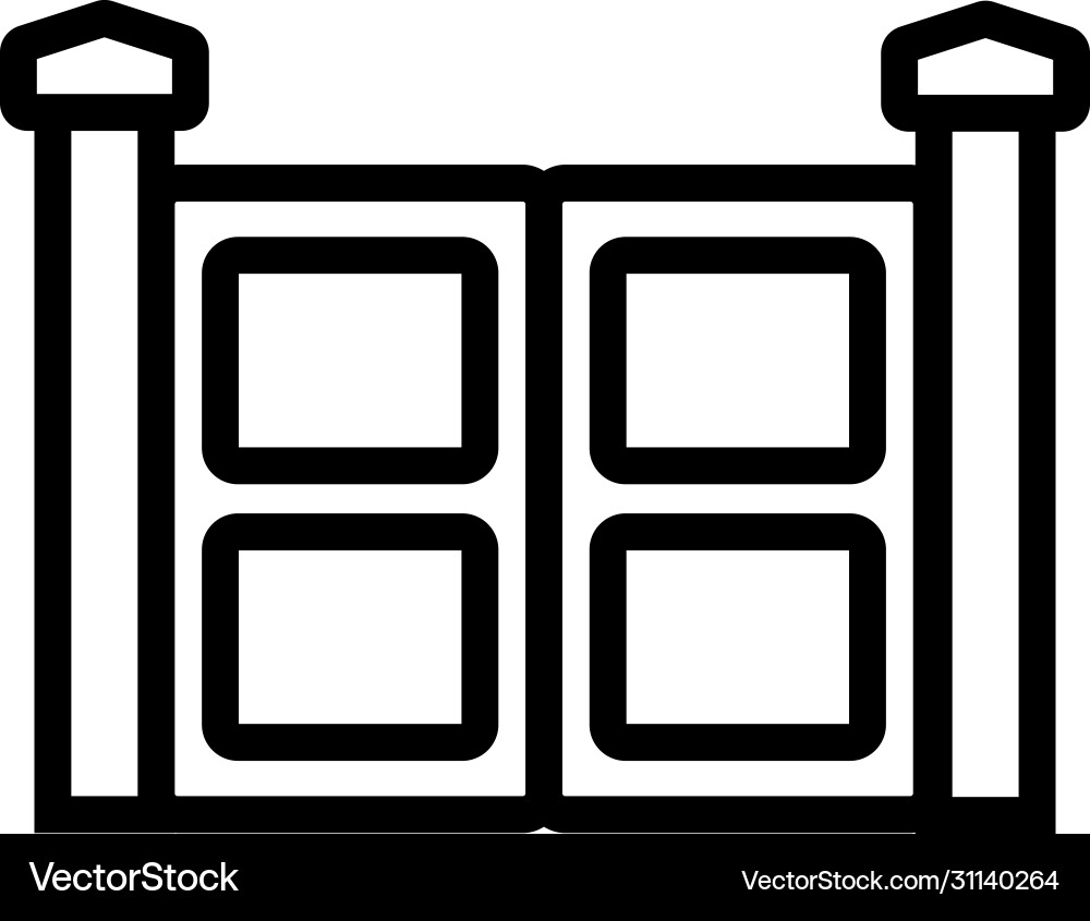 Four-square design entry gate with columns icon Four-square design entry gate with columns icon vector image