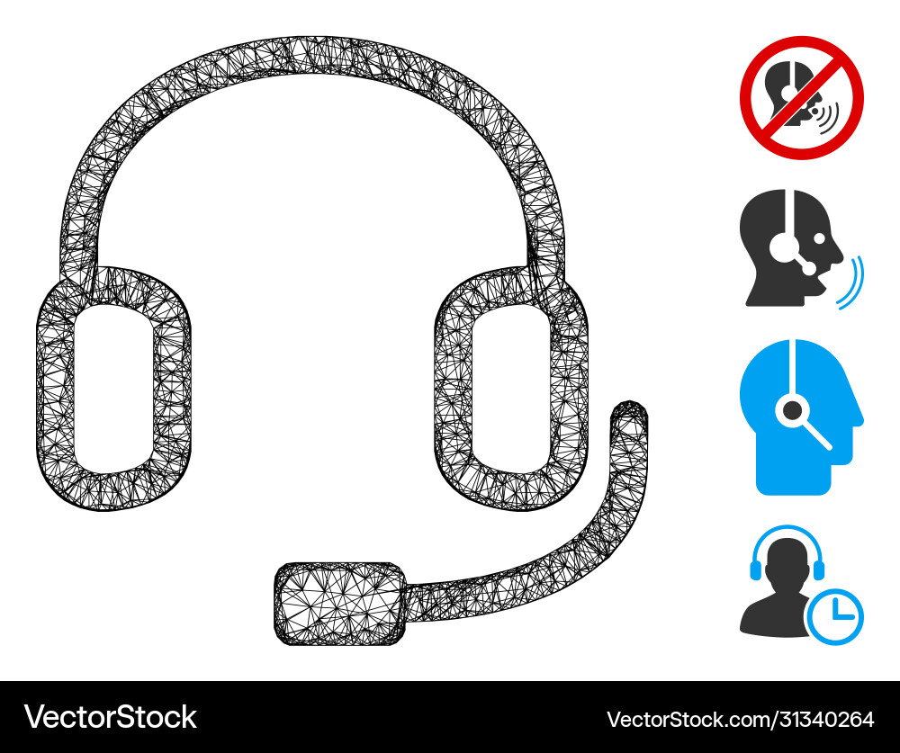 Headset web mesh Headset web mesh vector image