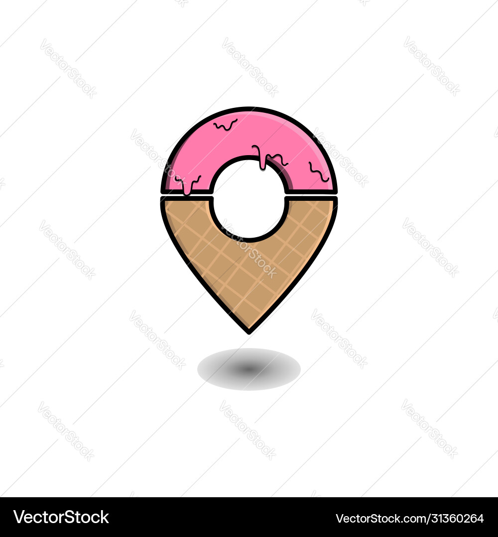 Ice cream map pointer design template Vector Image