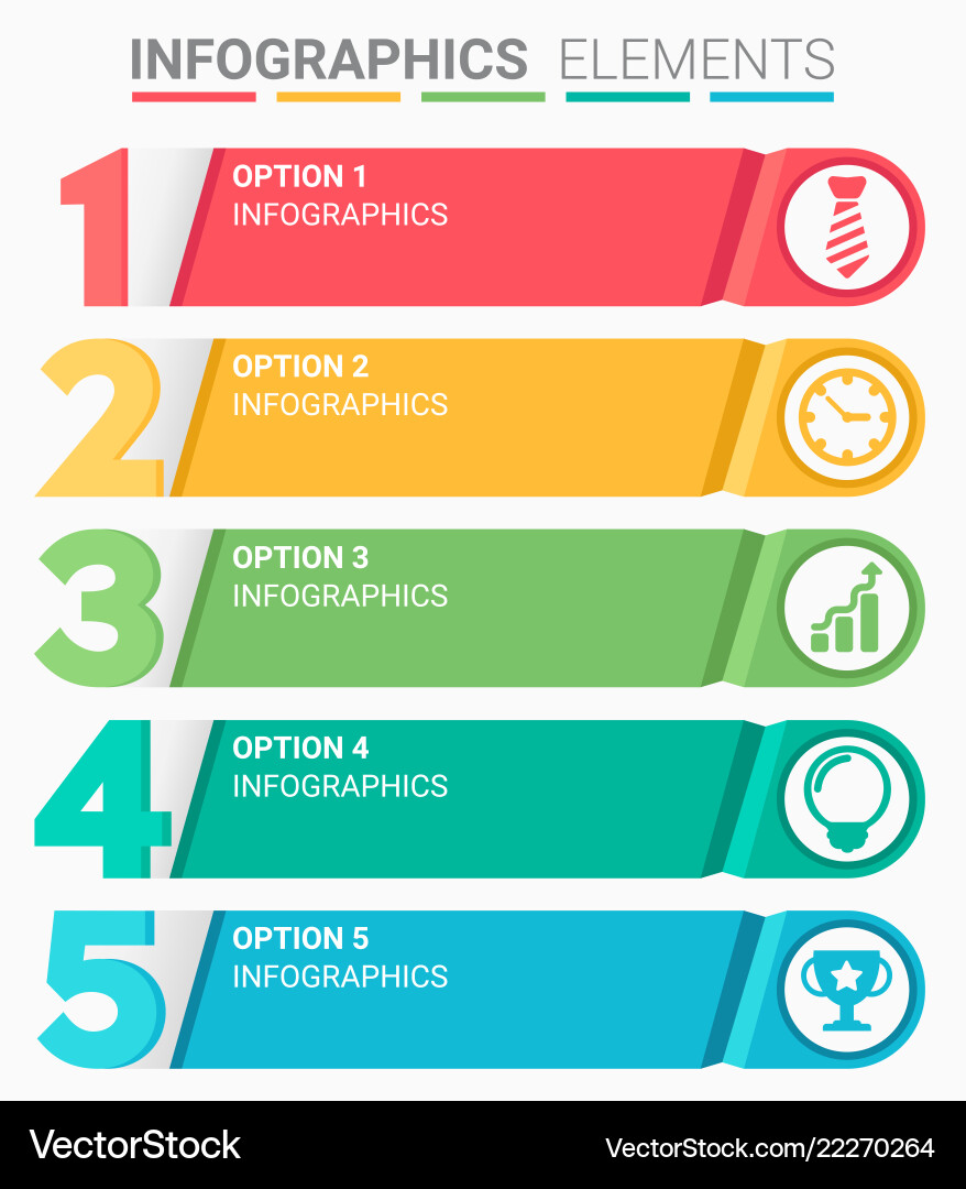 Infographics element abstract design the number Vector Image