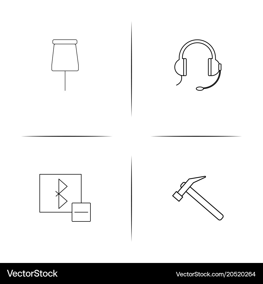 Internet of things simple linear icons set vector image