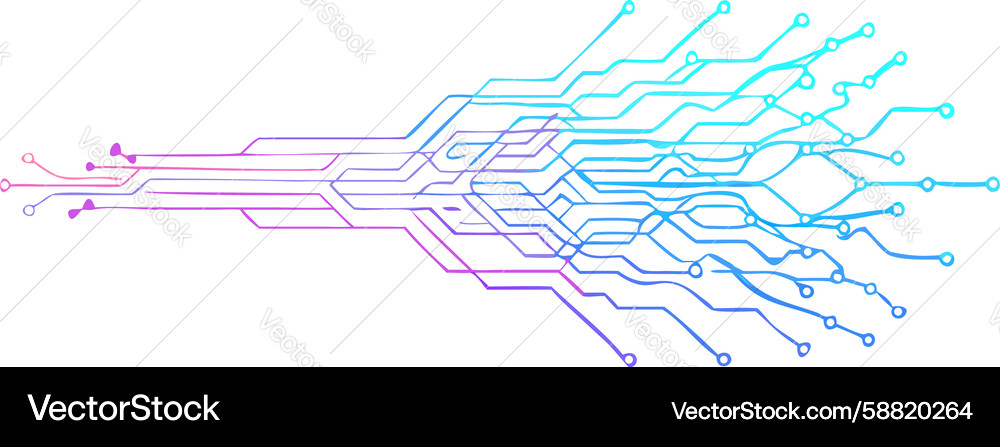 Intricate Circuit Flow Lines Vector Image
