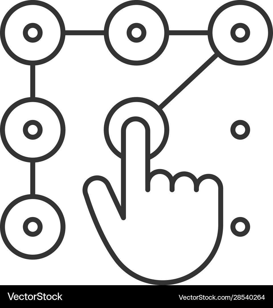 Lock pattern linear icon Lock pattern linear icon vector image