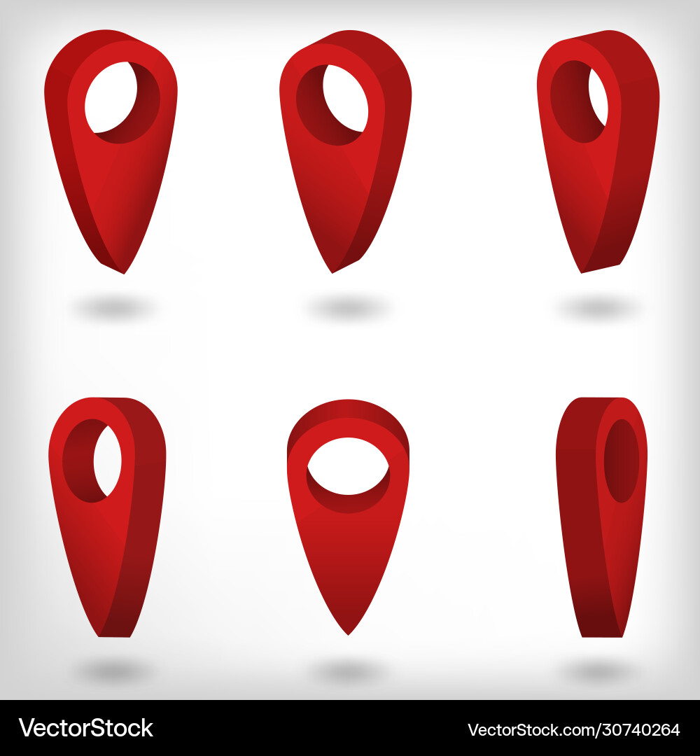 Map pointer isometric pin on a light grey blurred Map pointer isometric pin on a light grey blurred vector image
