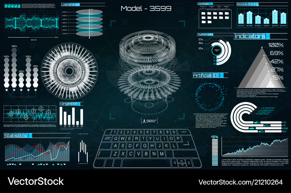 Mechanical Dashboard Interface Vector Image