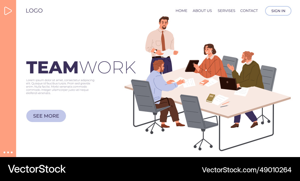 Office Collaboration & Teamwork Royalty Free Vector