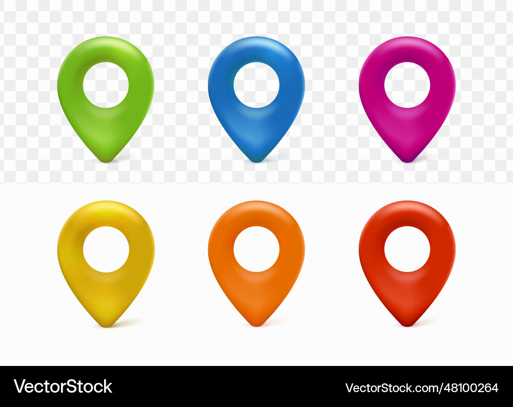 Pin Map Standort Navigation 3d Sammlung Set Pin Map Standort Navigation 3d Sammlung Set vektorbild