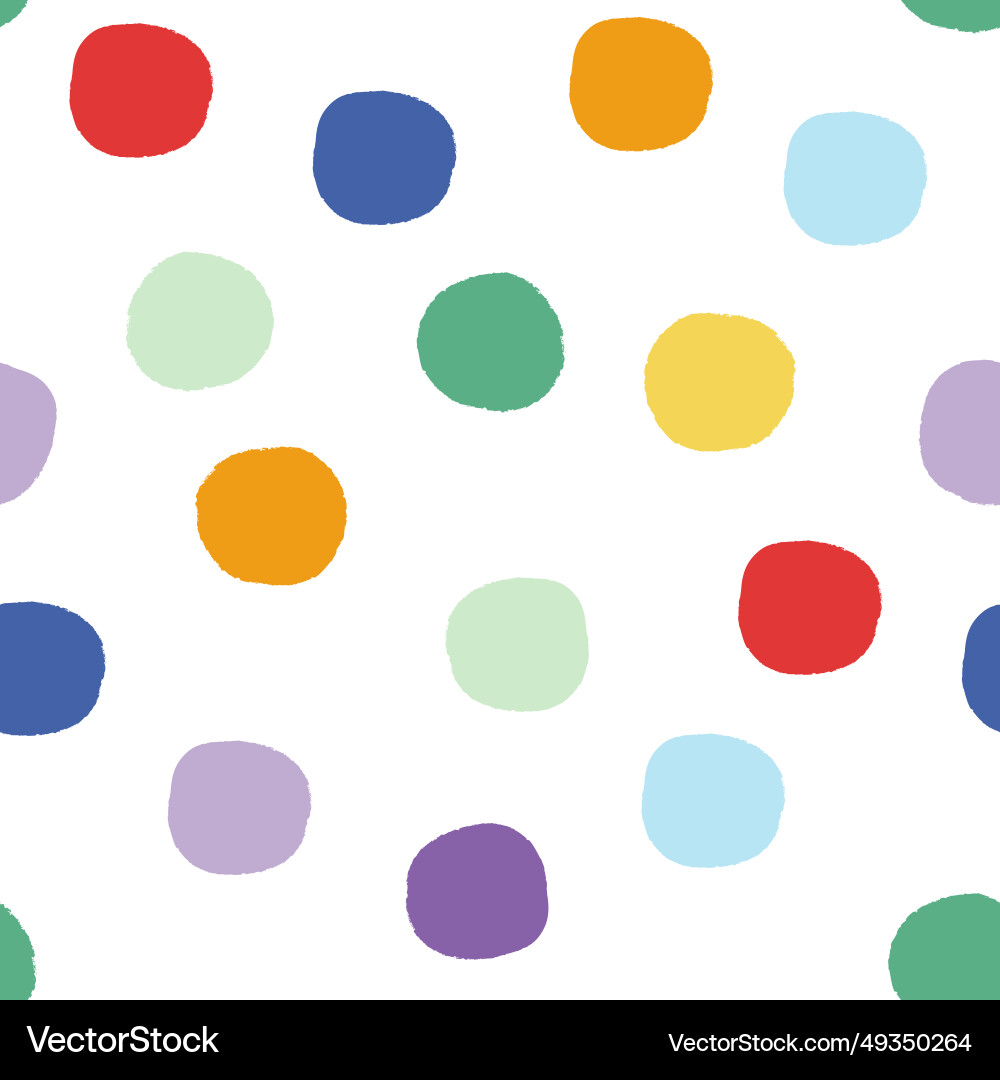 Seamless repeat pattern with colorful polka dot vector image