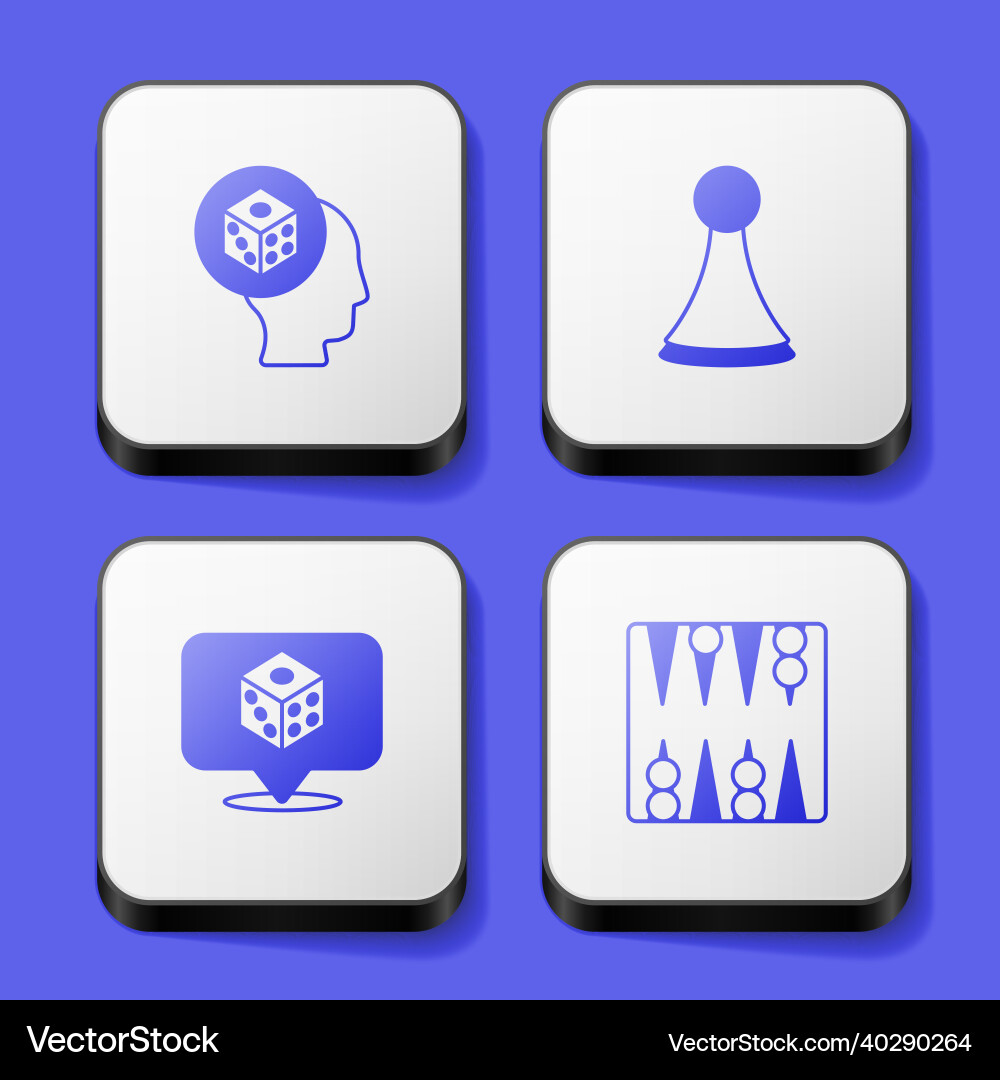 Set game dice chip for board and backgammon vector image