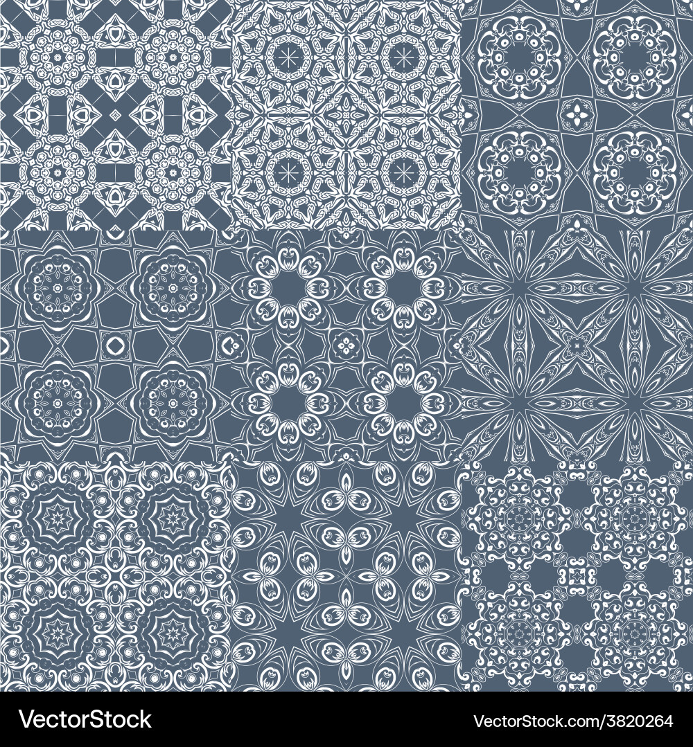 Set of seamless tileable background patterns vector image