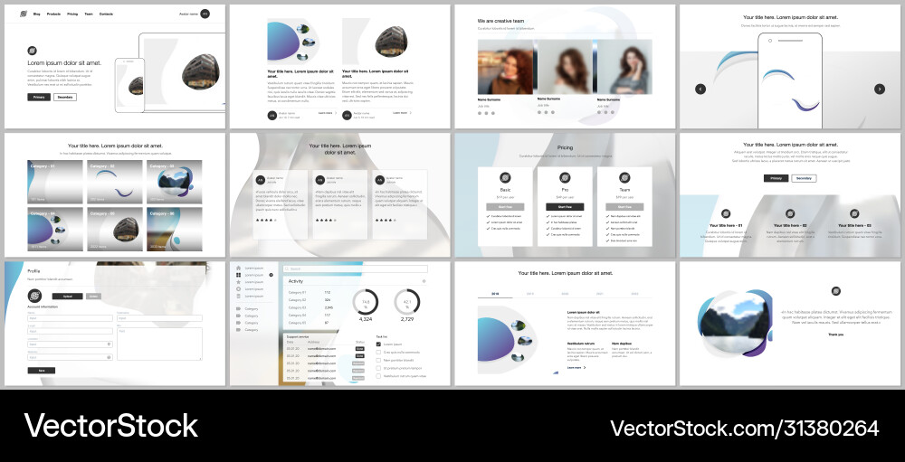 Template for website design presentations vector image