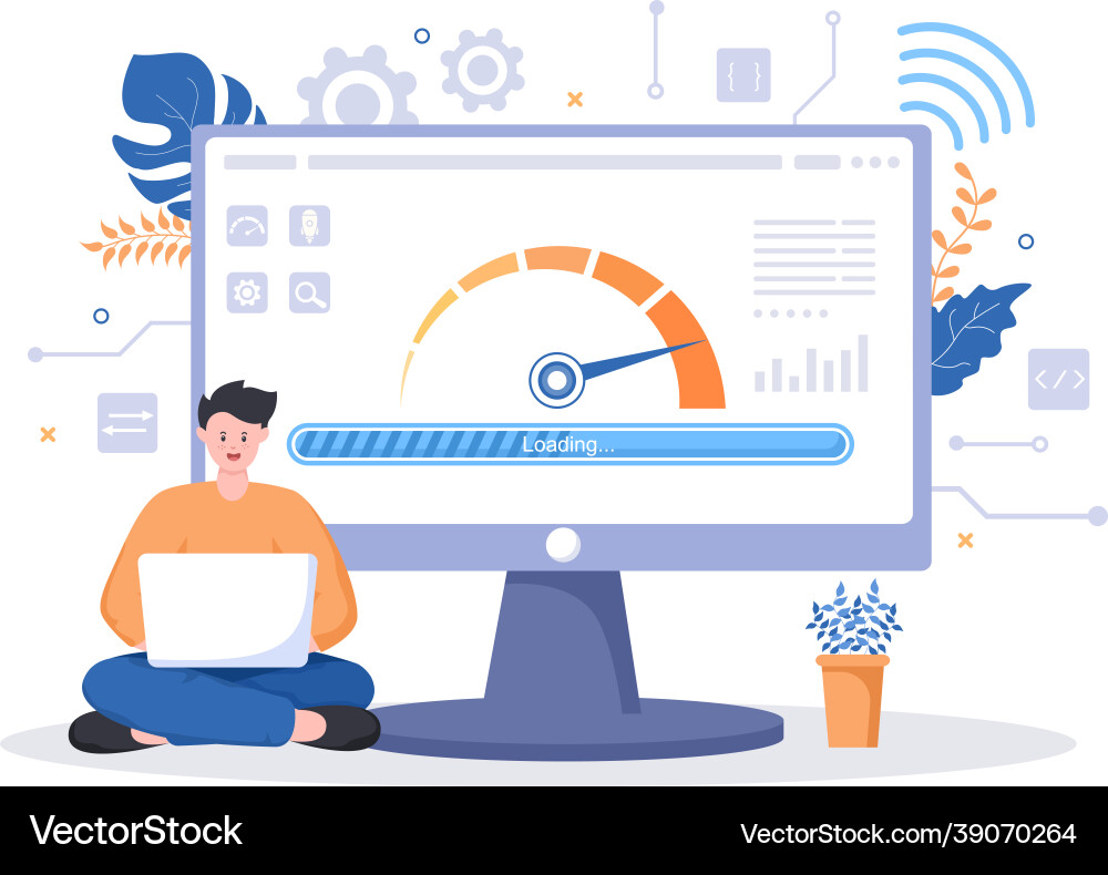 Website Speed Optimization vector image
