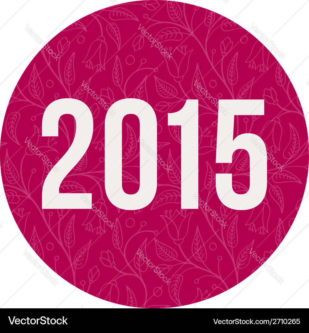 2015 number on color circle background vector image