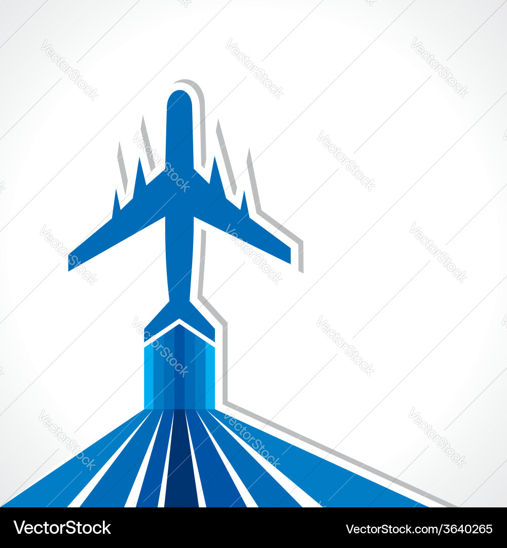 Abstract background with airplane vector image