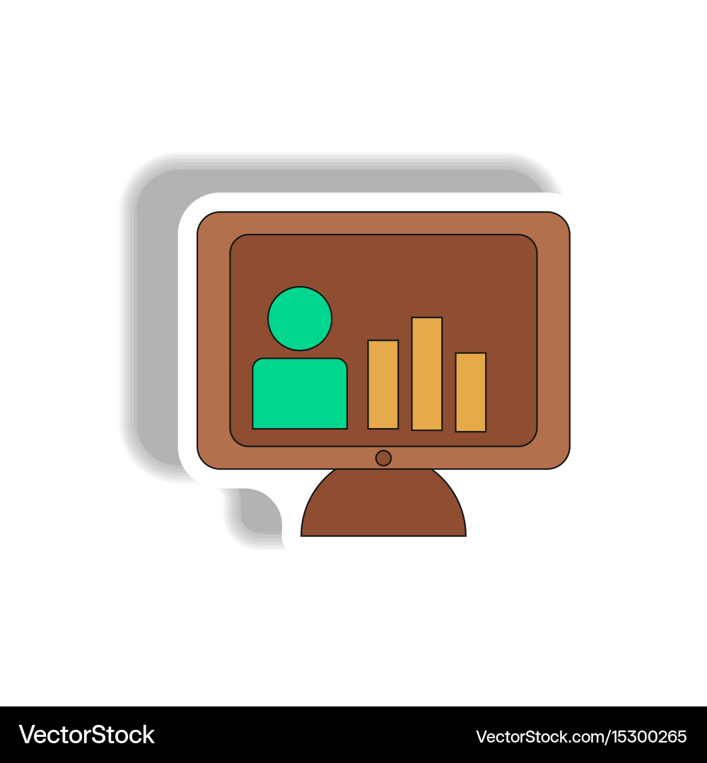 Bar graph and online report Vector Image