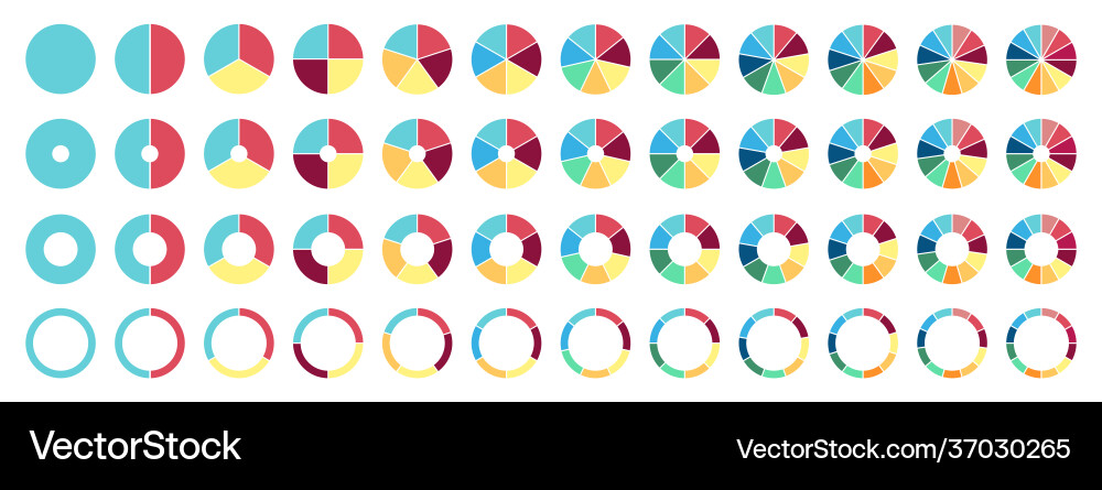 Circular Progress Chart - 12 Sections vector image