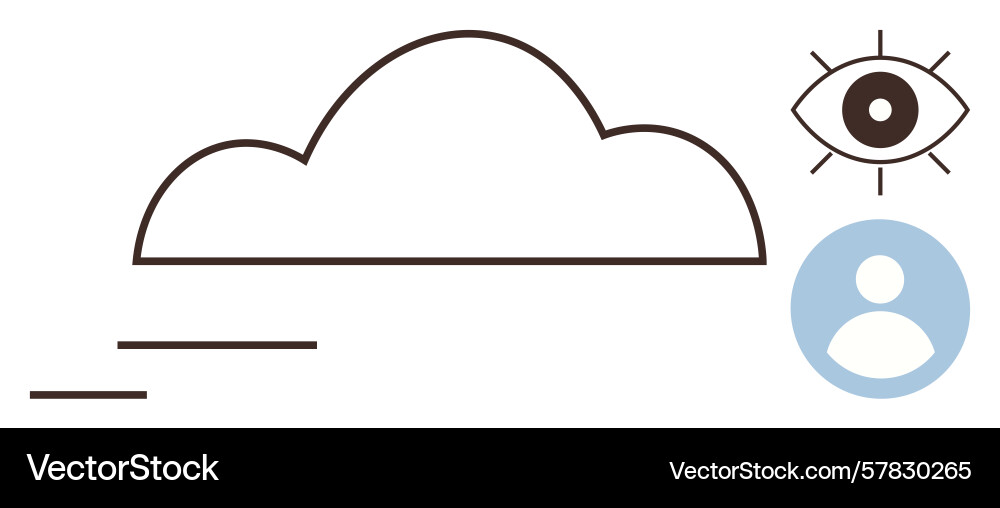 Cloud computing concept with user profile vector image