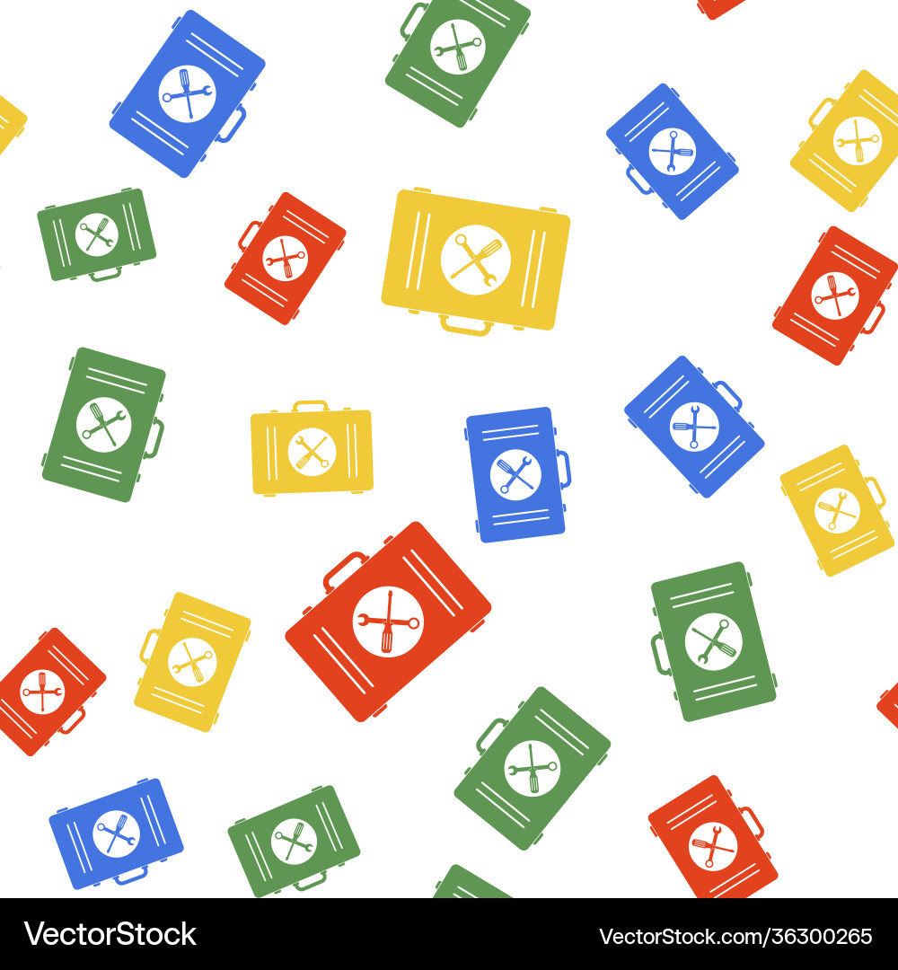 Color toolbox icon isolated seamless pattern Color toolbox icon isolated seamless pattern vector image