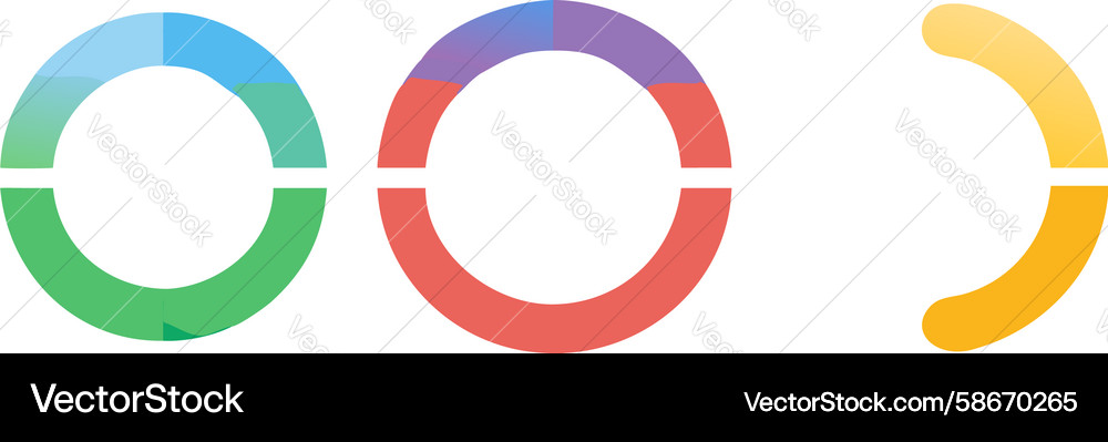 Concentric donut chart progress circle design Vector Image