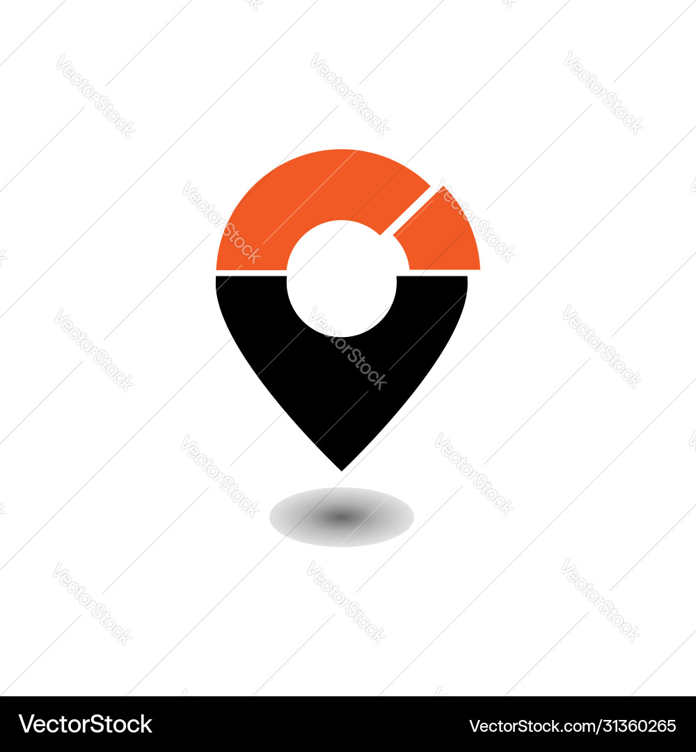 Cut map pointer design template vector image