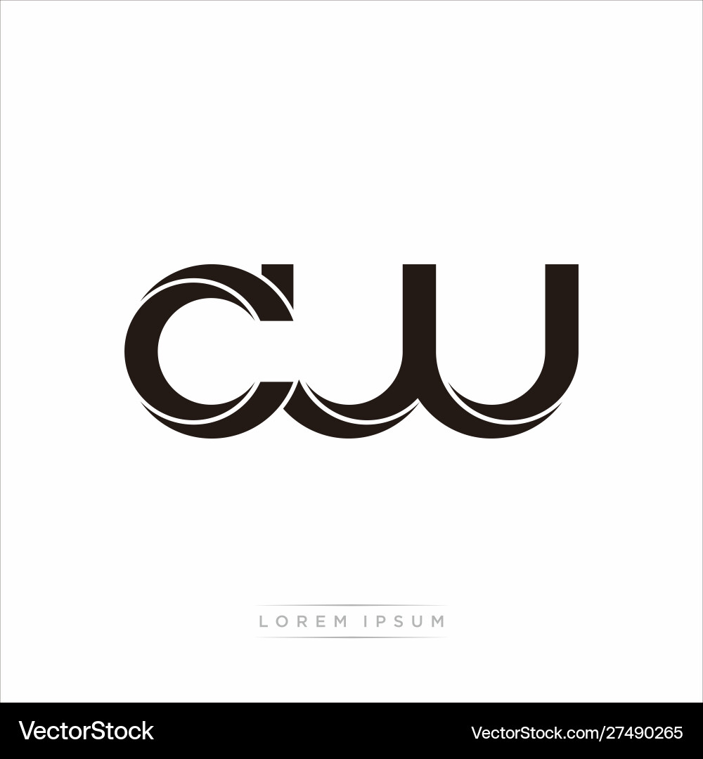 Cw initial letter split lowercase modern monogram Vector Image