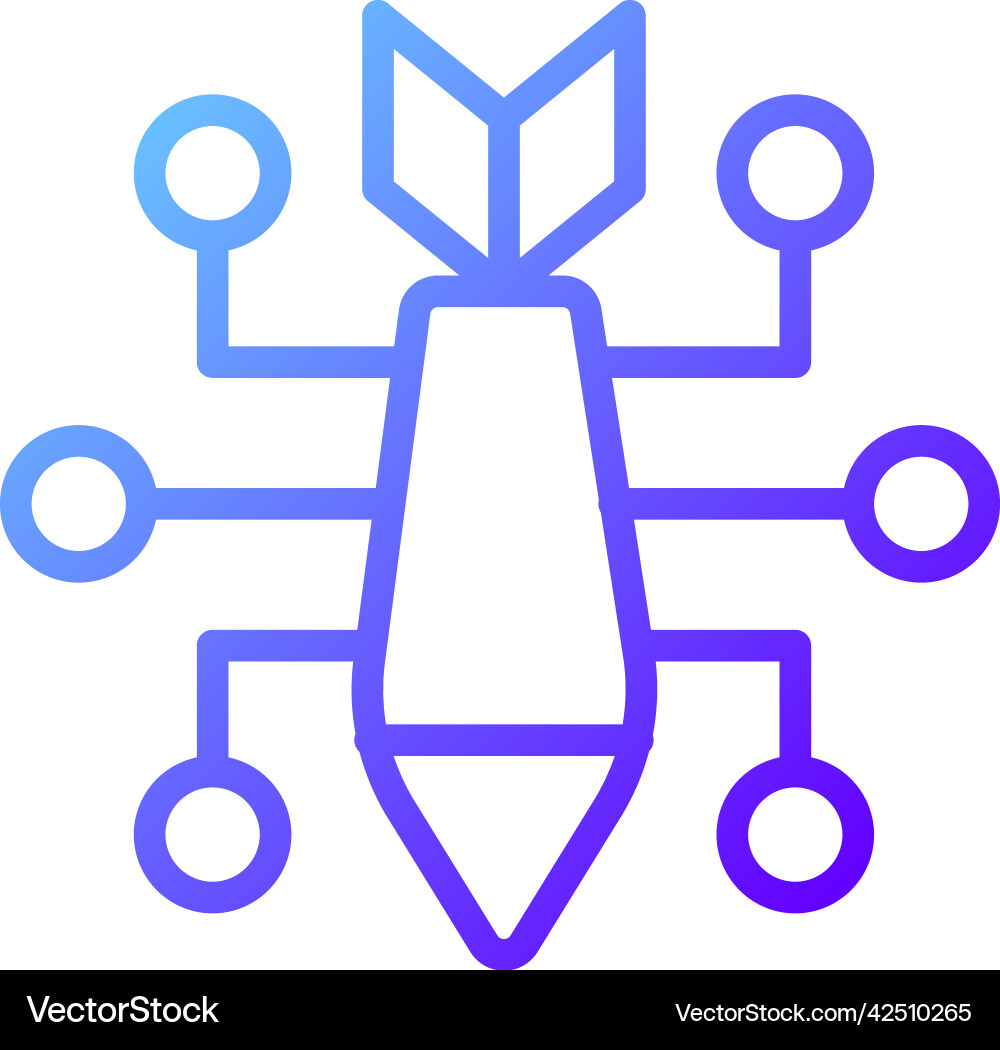 Cyber attack pixel perfect gradient linear icon vector image