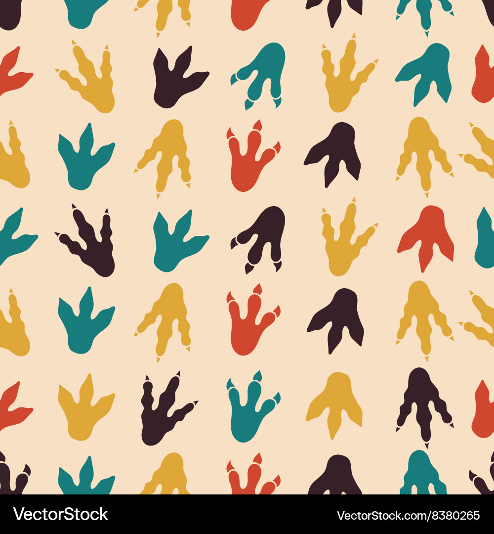 Dinosaur Footprint Pattern vector image