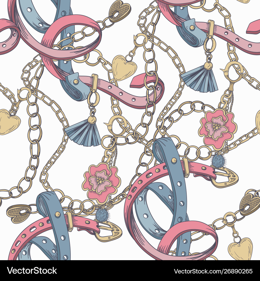 Elegant Chain and Belt Pattern vector image