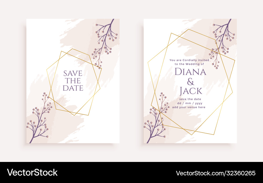 Elegant flower wedding invitation card template Elegant flower wedding invitation card template vector image