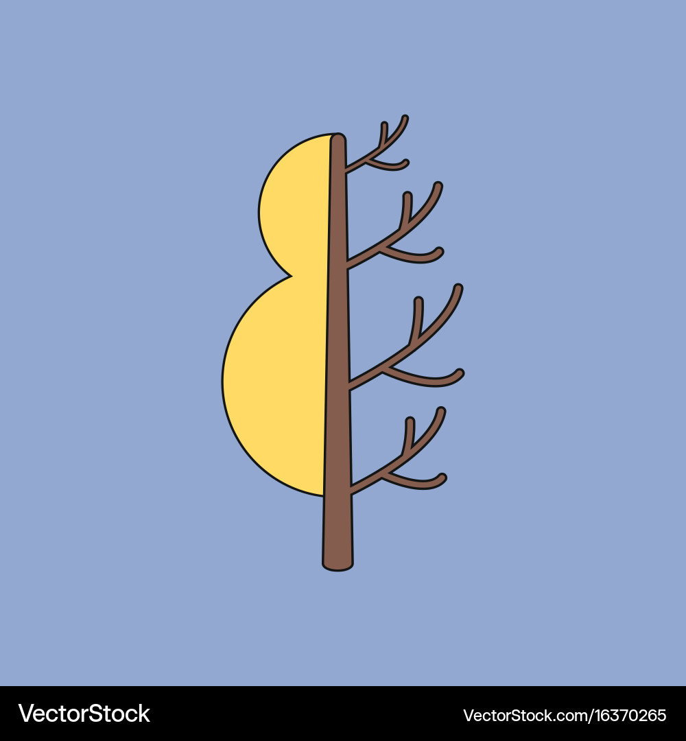 Flat icon design collection tree in winter Vector Image