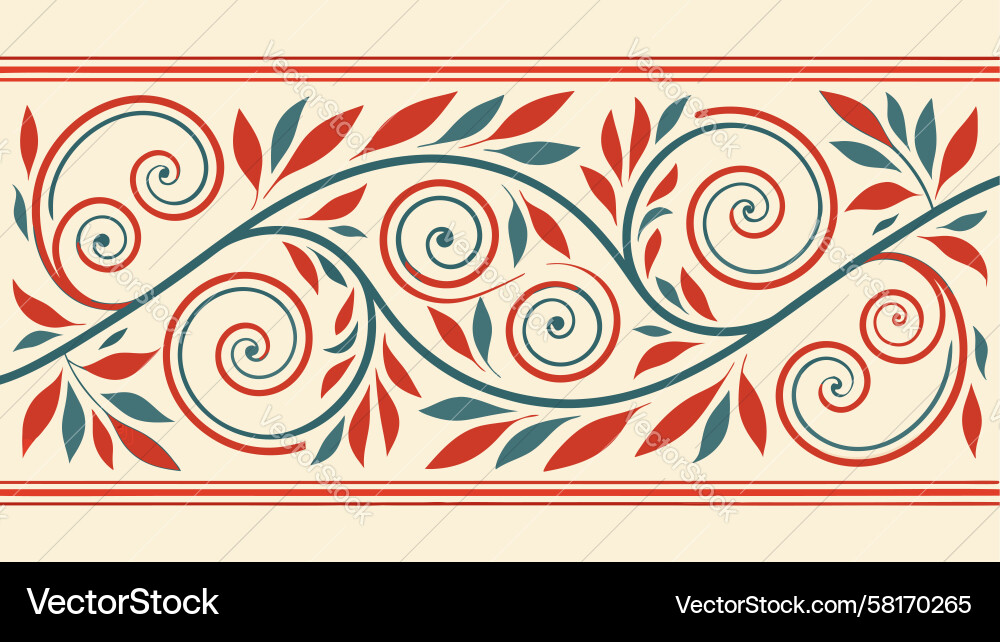 Floral Scroll Border – Elegant Pattern Vector Image